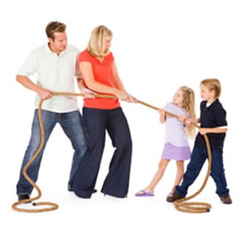 children-parent-tug-of-war